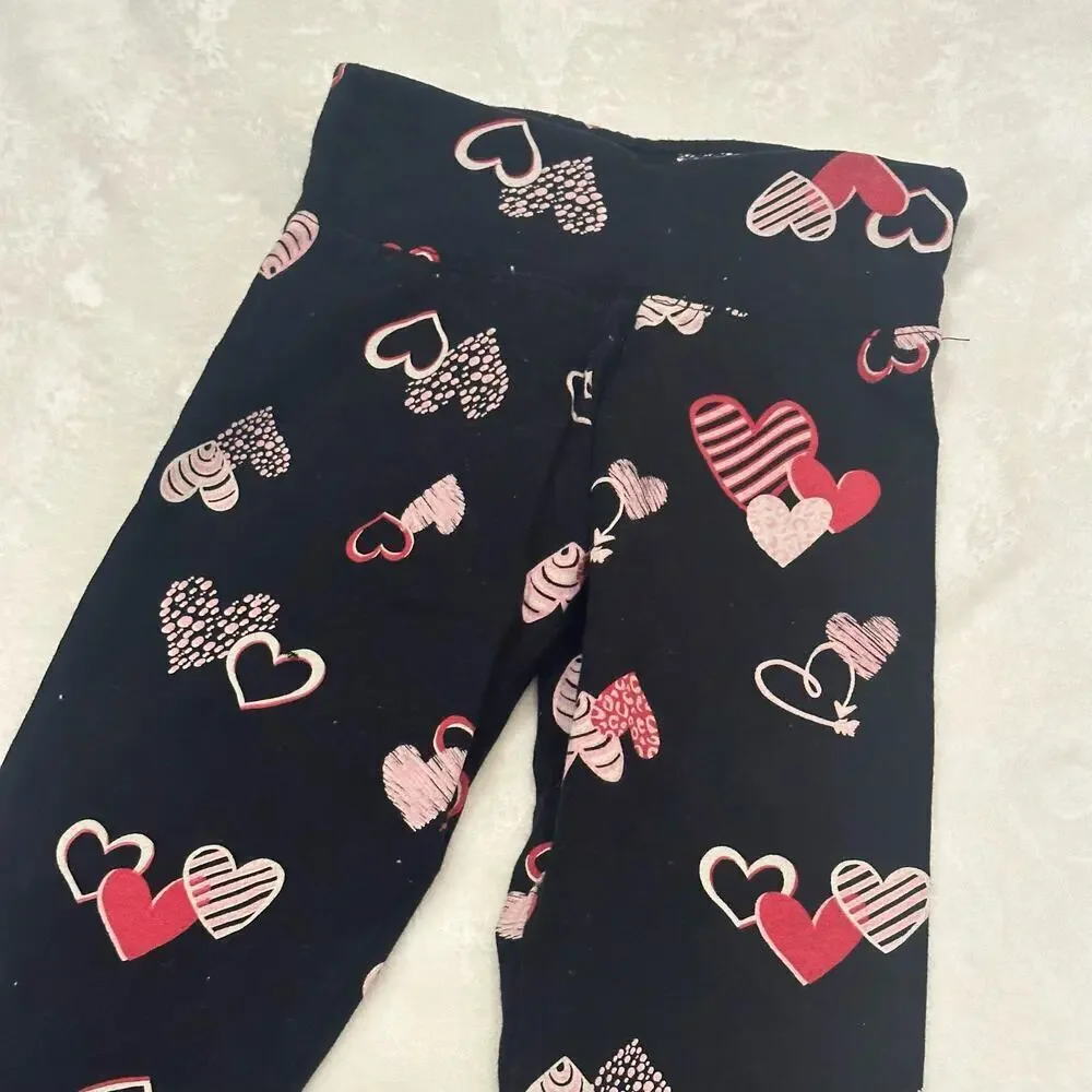 Girl's Valentine's Day Leggings sz 8 Heart Print Leggings